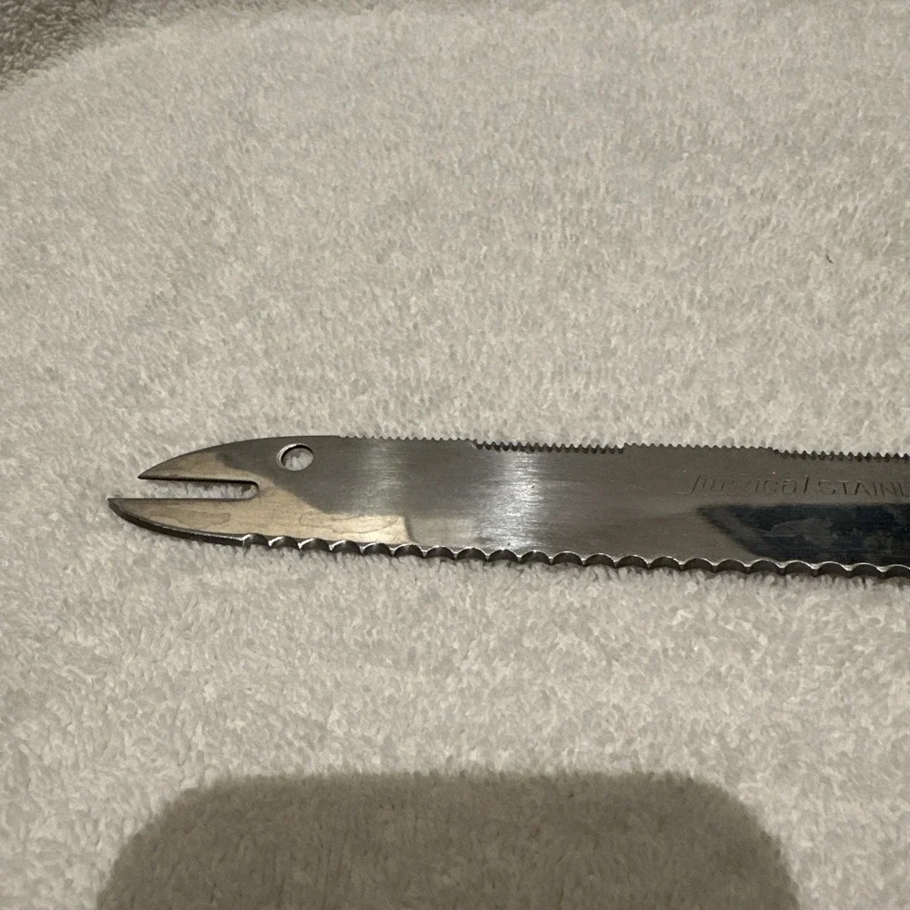 HOUSEHOLD Surgical Stainless Serrated‎ Double-Sided Knife 7.5